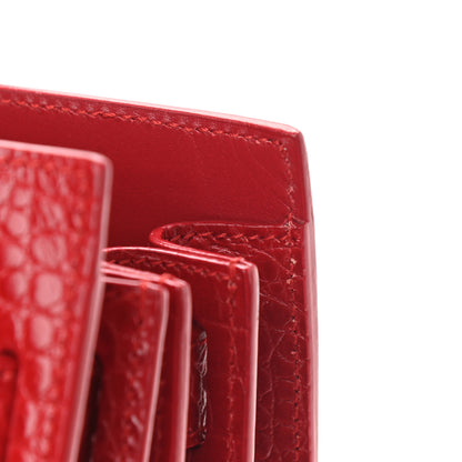 Saint Laurent Calfskin Crocodile Embossed Baby Sac De Jour Red 11 of 11