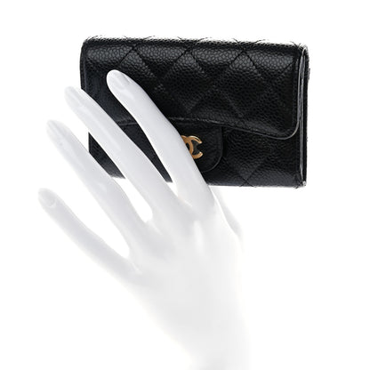 Chanel Caviar Quilted Flap Card Holder Wallet Black 2 of 8