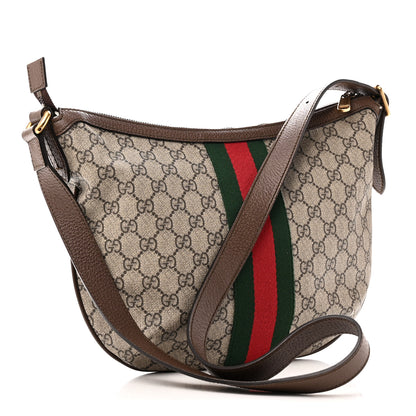 Gucci GG Supreme Monogram Web Small Ophidia Half Moon Hobo Brown 3 of 10