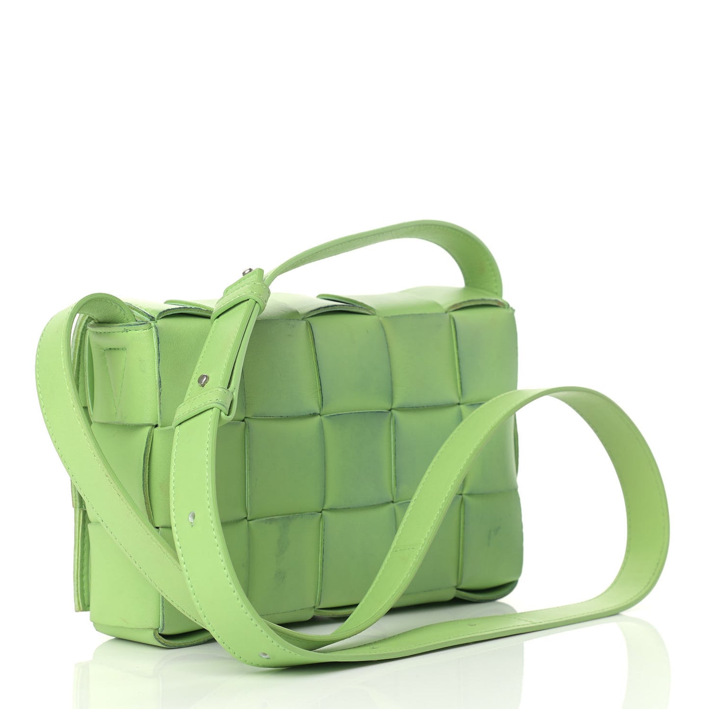 Nappa Maxi Intreccio Cassette Bag Pistachio