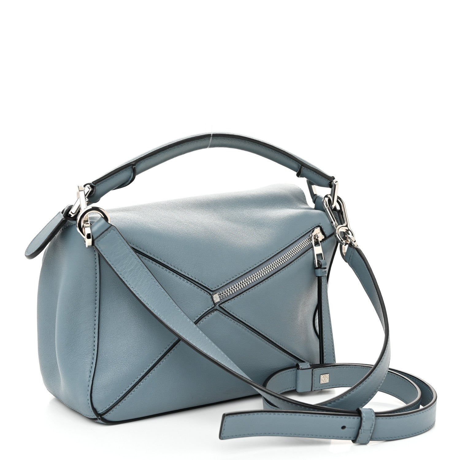 Loewe Calfskin Small Puzzle Bag Stone Blue 3 of 10