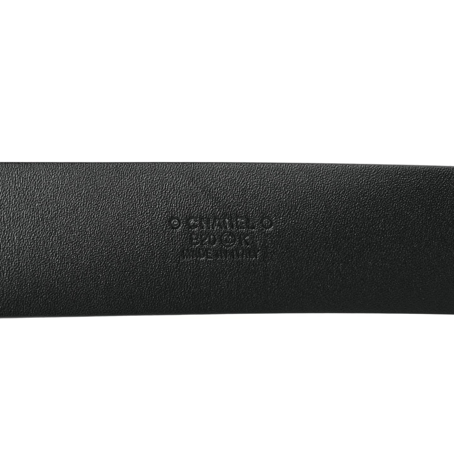 Calfskin Pearl Crystal CC Chain Belt 90 36 Black