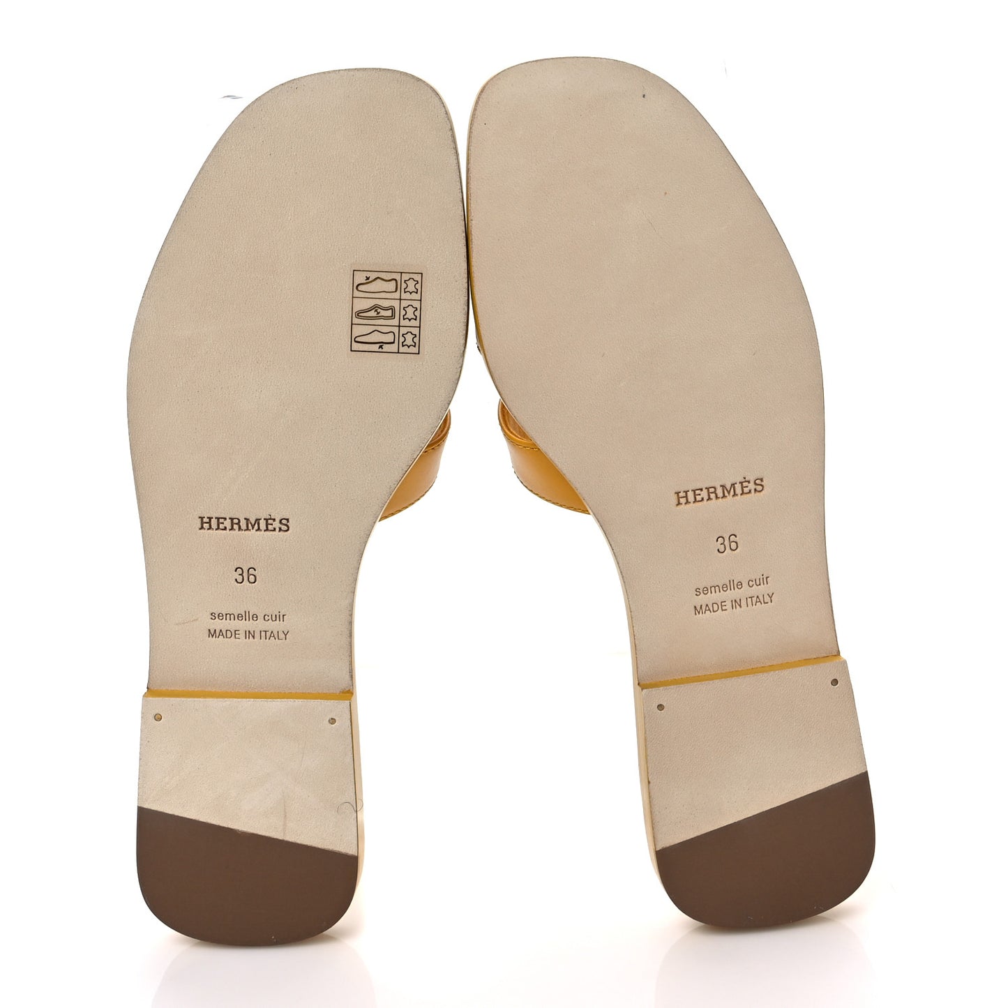 Calfskin Oran Sandals 36 Jaune Topaze