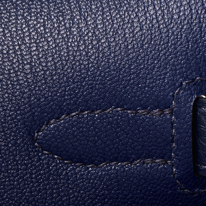 Hermes Taurillon Clemence Birkin 35 Bleu Saphir 16 of 38