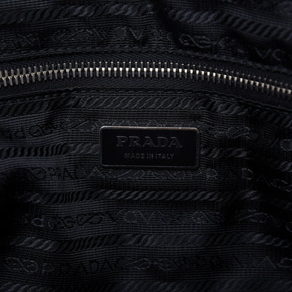 Prada Vitello Drive Perforated Shoulder Bag Black 8 of 14