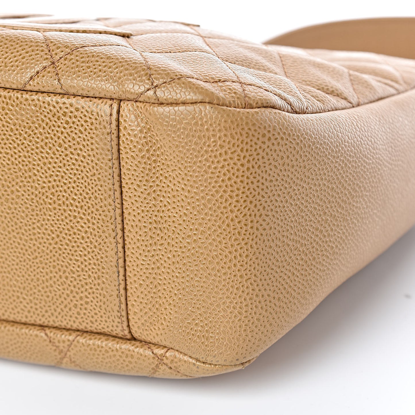 Caviar Quilted Hobo Beige