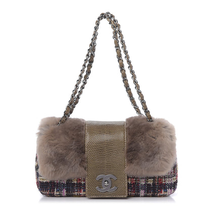 Chanel Rabbit Fur Tweed Lizard Small Fantasy Flap Multicolor 1 of 9