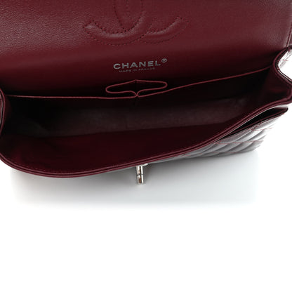 Chanel Striated Patent Quilted Medium Double Flap Burgundy 4 of 6