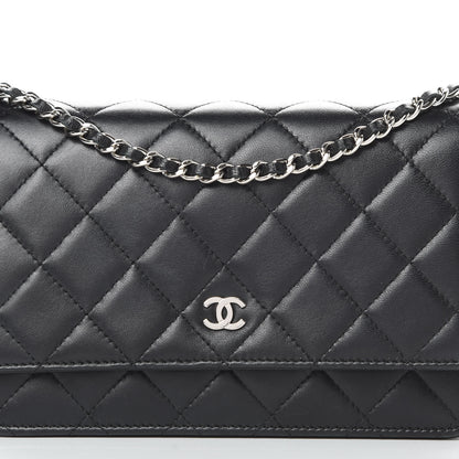 Chanel Lambskin Quilted Wallet On Chain WOC Black 9 of 15