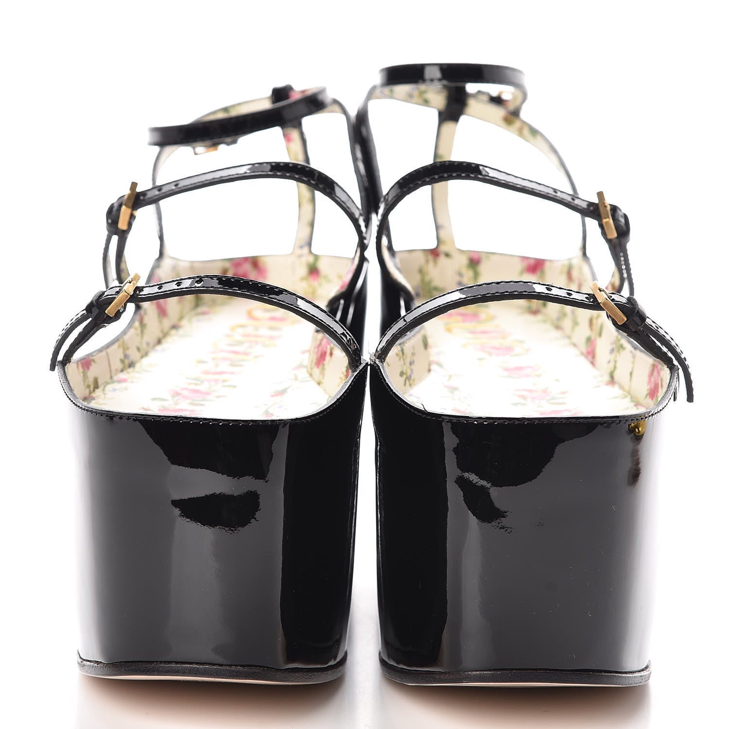 Gucci Metallic Nappa Patent Hannelore Detachable Platform Sandals 37 Gold 5 of 18