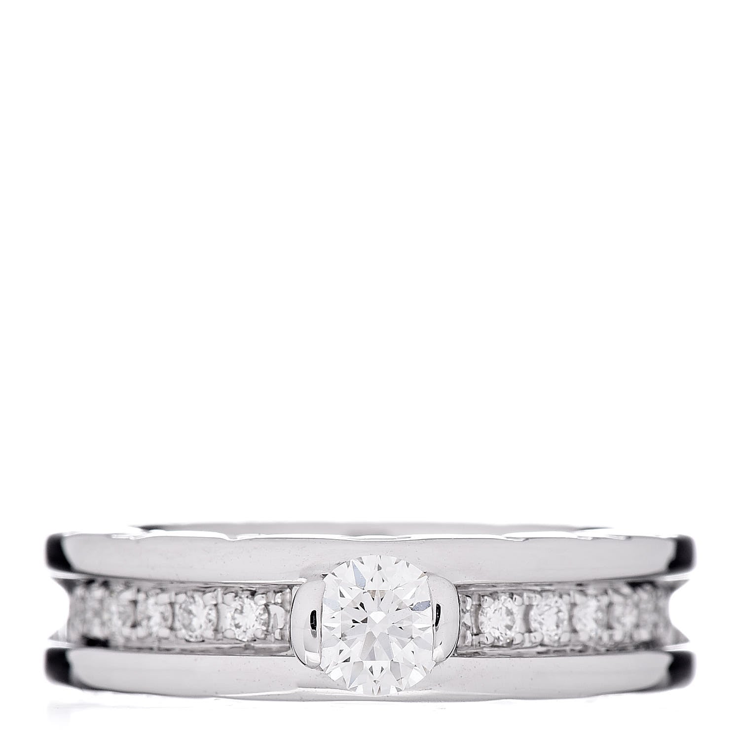 Bulgari 18K White Gold Diamond .30ct B.Zero1 Engagement Ring 48 4.5 1 of 6
