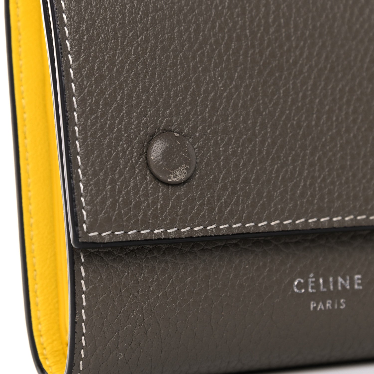 Celine Drummed Calfskin Small Multifunction Folded Wallet Souris 18 of 20