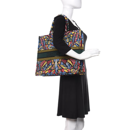 Christian Dior Canvas Embroidered Butterfly Book Tote Black Multicolor 2 of 10