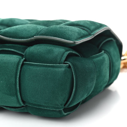 Bottega Veneta Suede Maxi Intrecciato Padded Chain Cassette Crossbody Bag Emerald Green 8 of 8