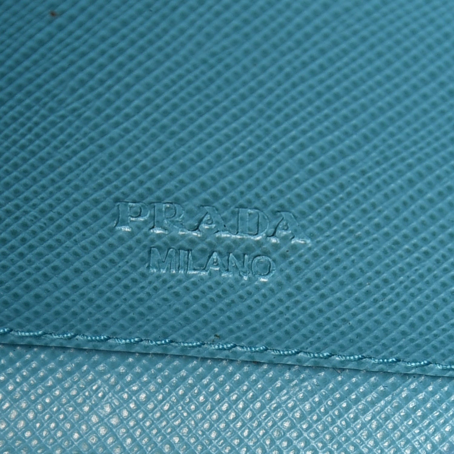 Prada Saffiano Bi-Color Wristlet Wallet Celeste Voyage 7 of 7