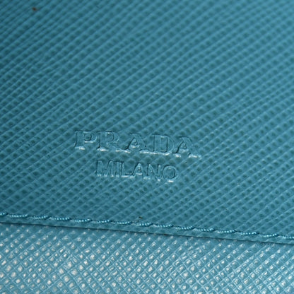 Prada Saffiano Bi-Color Wristlet Wallet Celeste Voyage 7 of 7