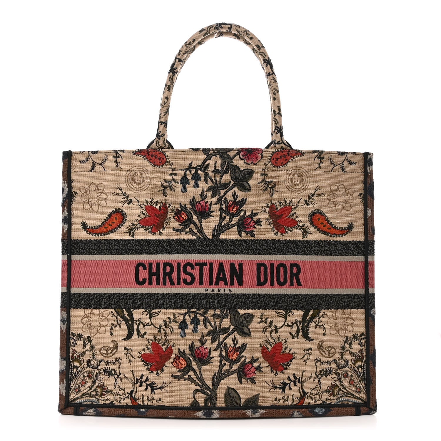 Christian Dior Canvas Embroidered Large Broderie Dior Flowers Book Tote Multicolor 1 of 11