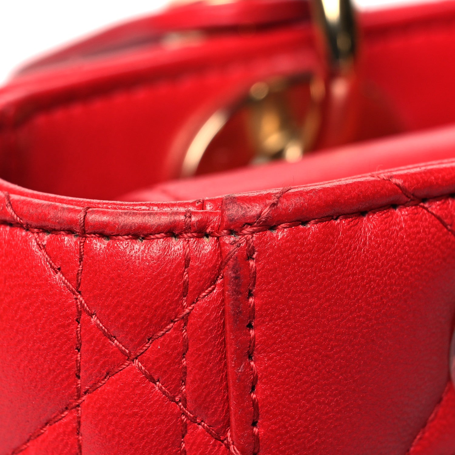 Christian Dior Lambskin Cannage Small Lucky Badges My Lady Dior Red 16 of 16