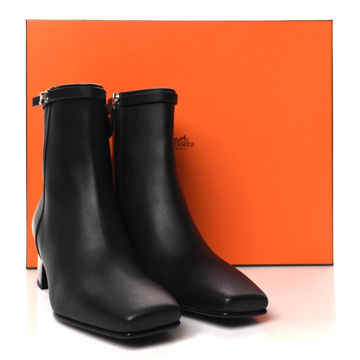 Calfskin Hommage Ankle Boots 36 Black