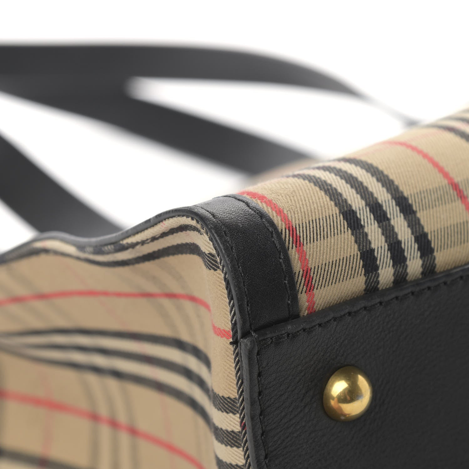 Burberry Calfskin 1983 Knight Check Link Zip Tote Black 12 of 13