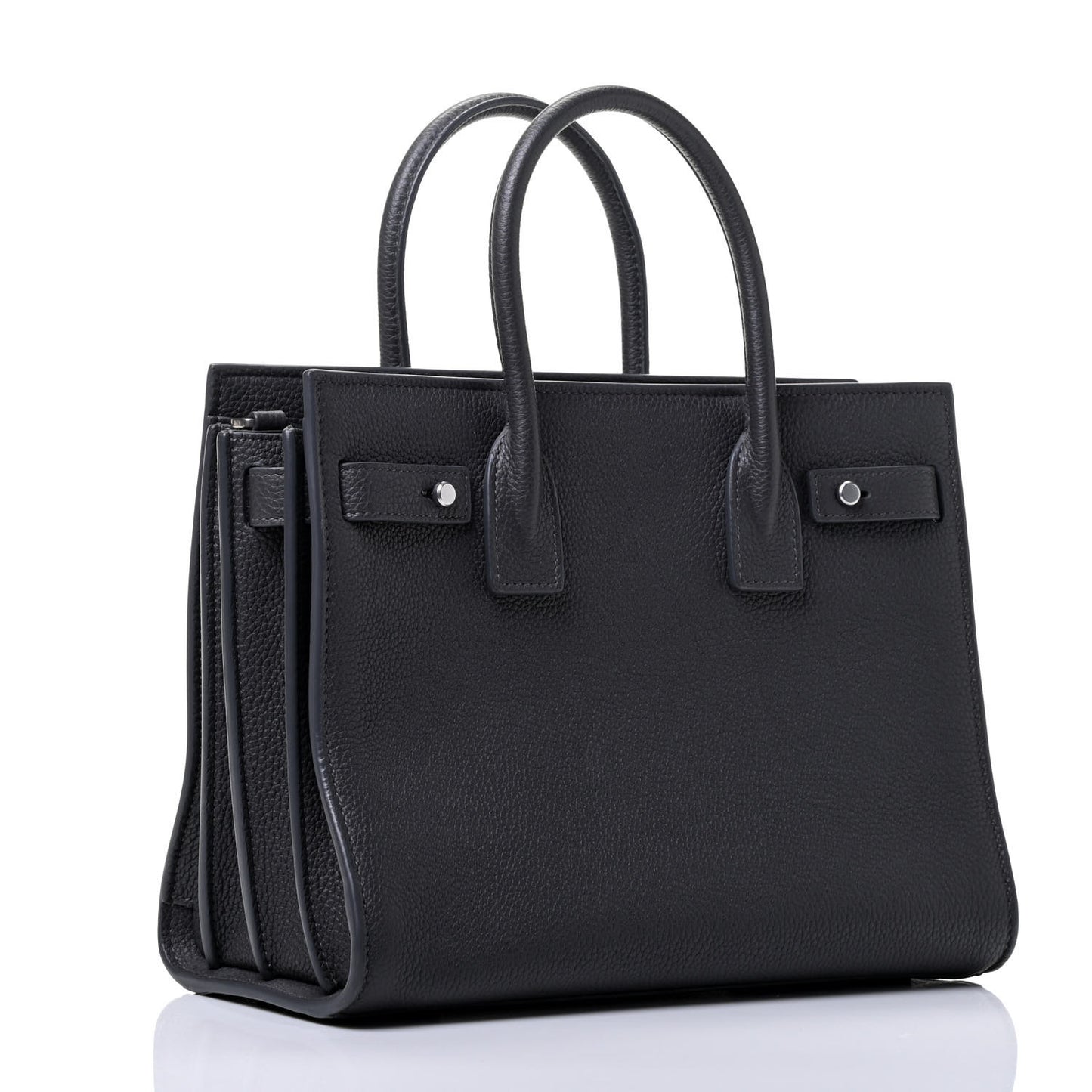 Grained Calfskin Baby Sac De Jour Souple Coal