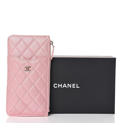Chanel Iridescent Caviar Quilted Classic iPhone Pouch Rose Pink 8 of 8