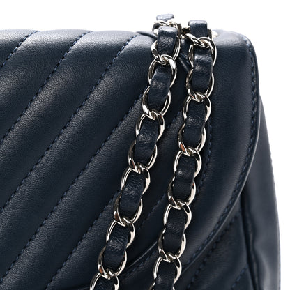 Chanel Lambskin Chevron Medium Single Flap Navy 12 of 12