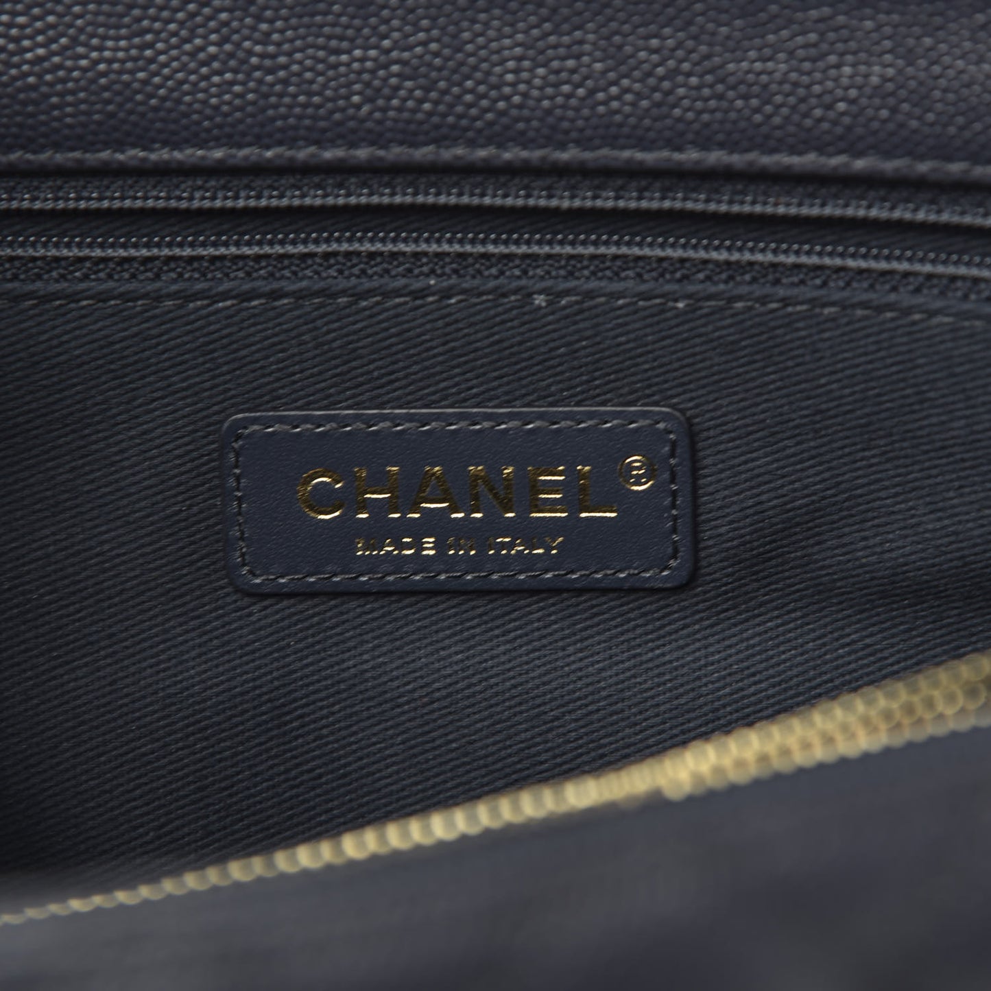 Caviar Quilted Medium Coco Handle Flap Navy Blue