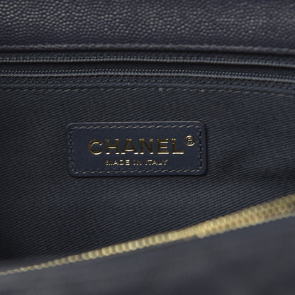 Chanel Caviar Quilted Medium Coco Handle Flap Navy Blue 6 of 11
