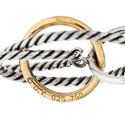 David Yurman Sterling Silver 18K Yellow Gold Mobile Oval Drop Earrings 4 of 4