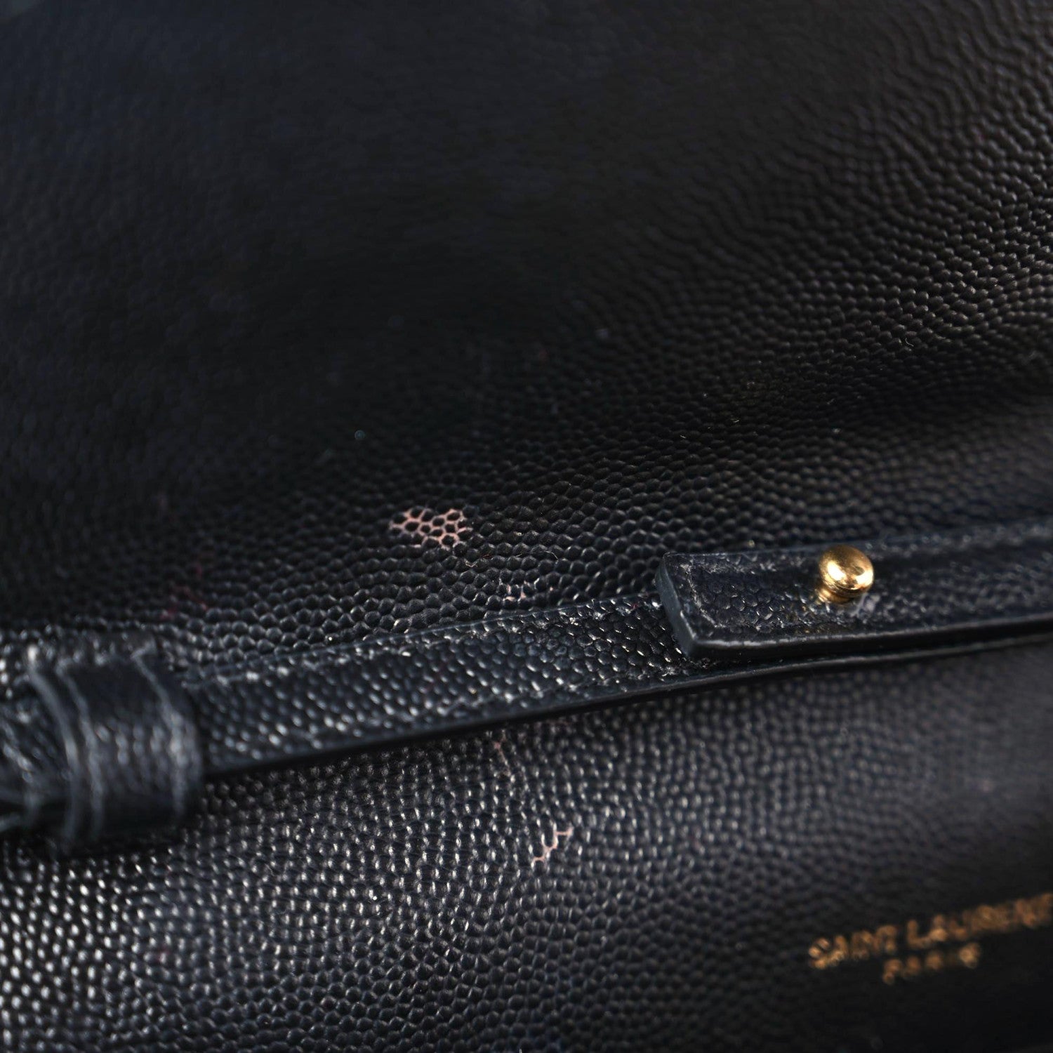 Saint Laurent Grain De Poudre Matelasse Chevron Monogram Chain Wallet Black 13 of 14