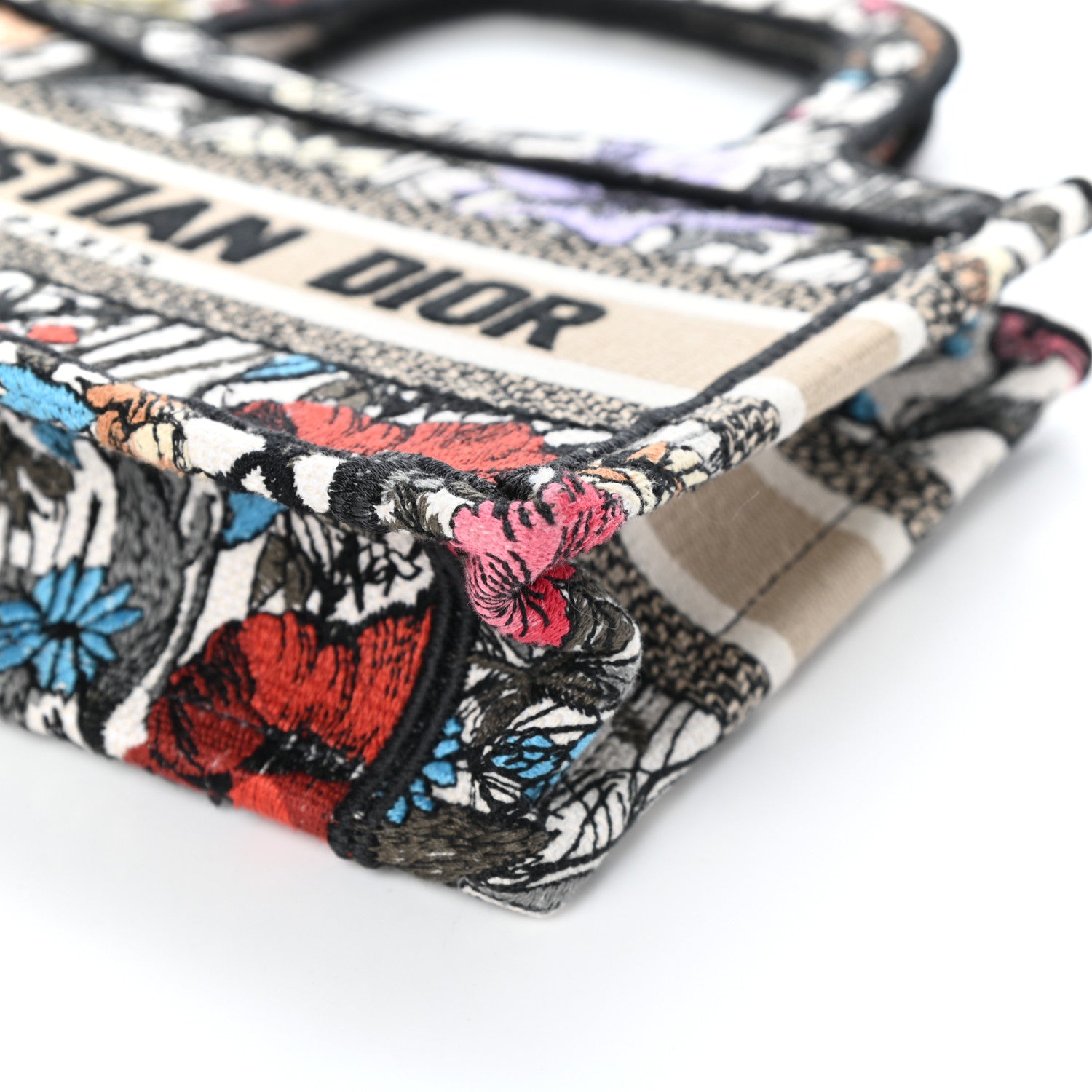 Christian Dior Canvas Embroidered Mille Fleurs Mini Book Tote Multicolor 8 of 8
