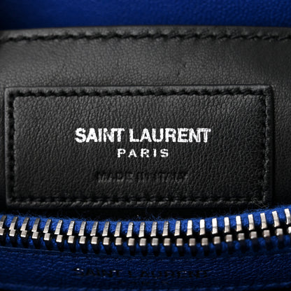 Saint Laurent Sheepskin Matelasse Chevron Monogram Medium College Bag Royal Blue 6 of 11