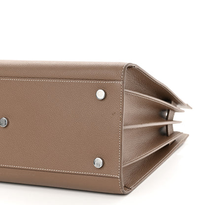 Saint Laurent Grained Calfskin Topstitch Small Classic Sac De Jour Taupe 10 of 16