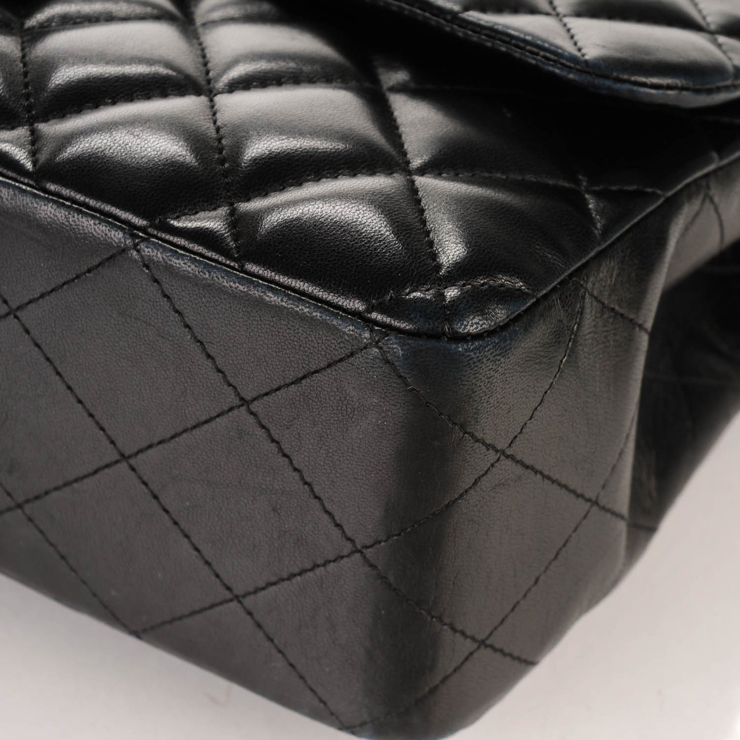 Lambskin Quilted Jumbo Single Flap Black