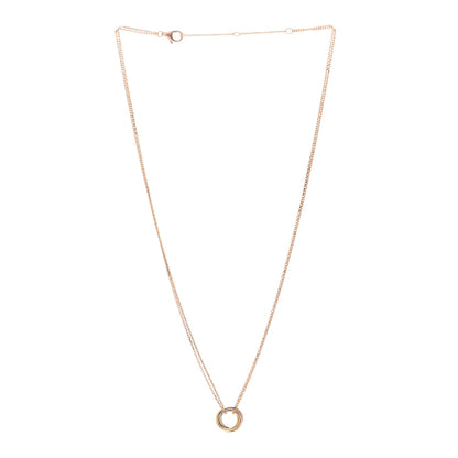 Cartier 18K Pink Yellow White Gold Trinity Double Chain Pendant Necklace 3 of 4