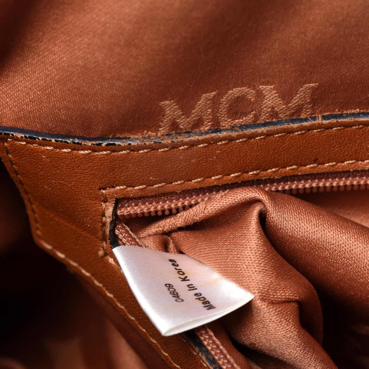 MCM Visetos Boston Bag Cognac 7 of 15