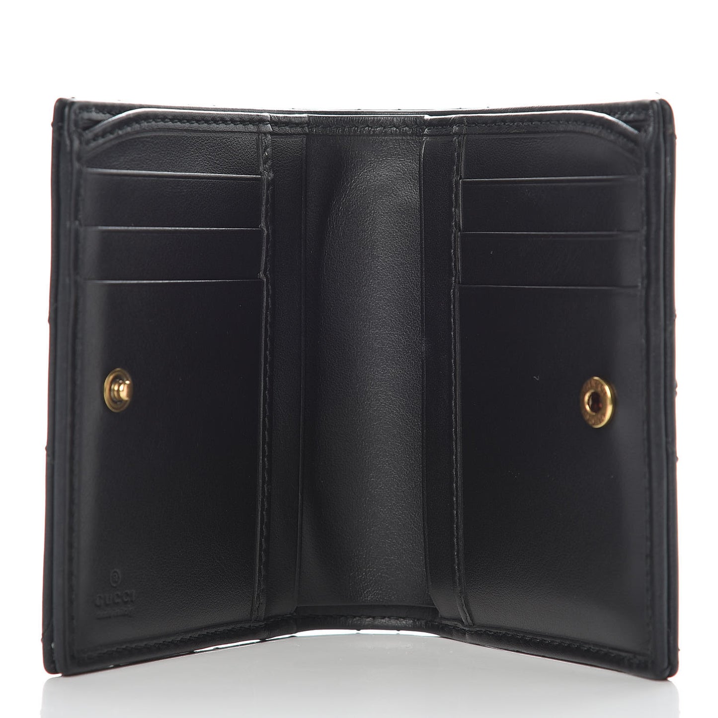 Calfskin Matelasse GG Marmont ID Card Case Wallet Black