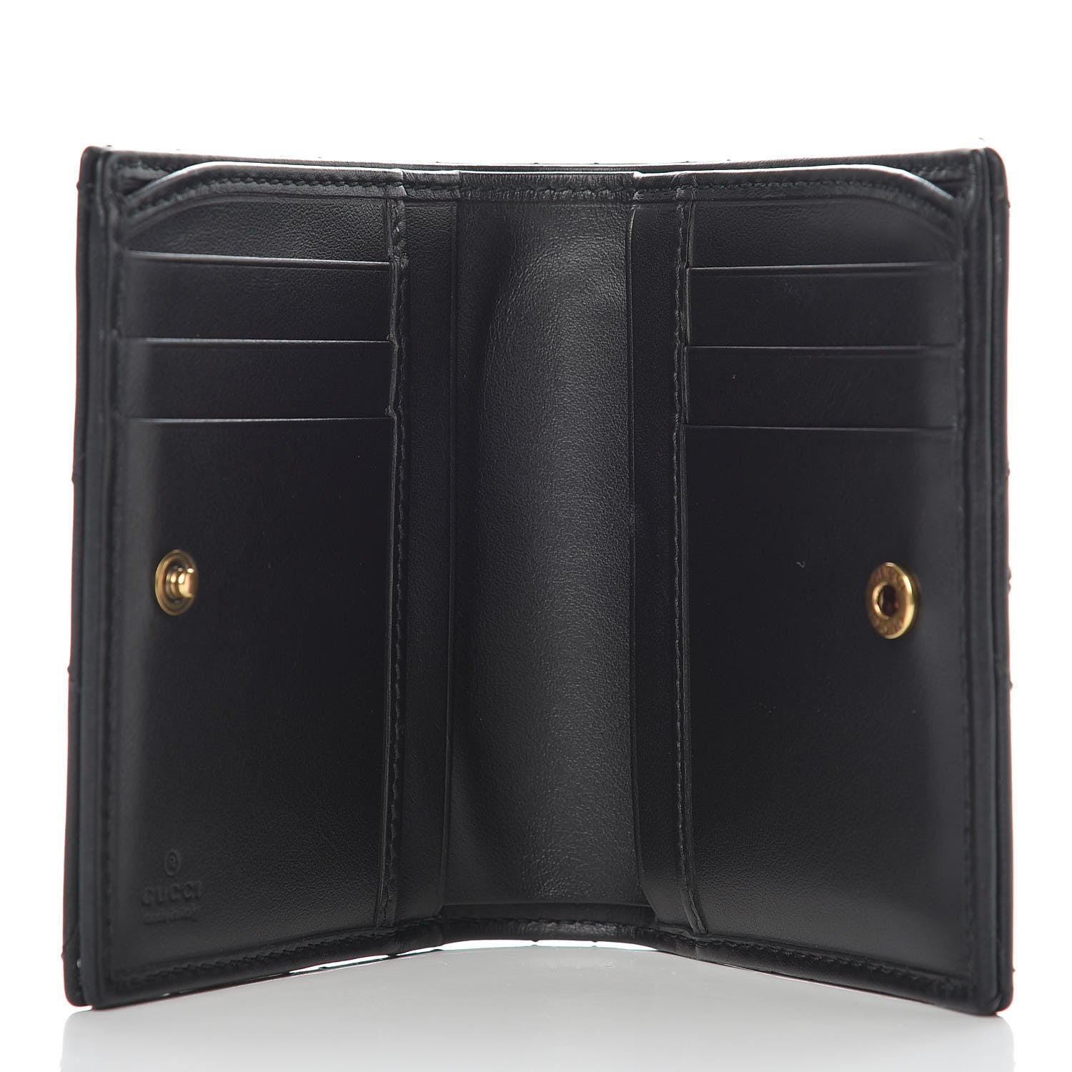 Gucci Calfskin Matelasse GG Marmont ID Card Case Wallet Black 6 of 11