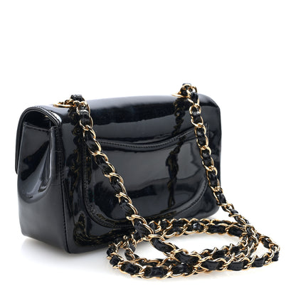 Chanel Patent Calfskin Small Camellia Flap Black 3 of 10