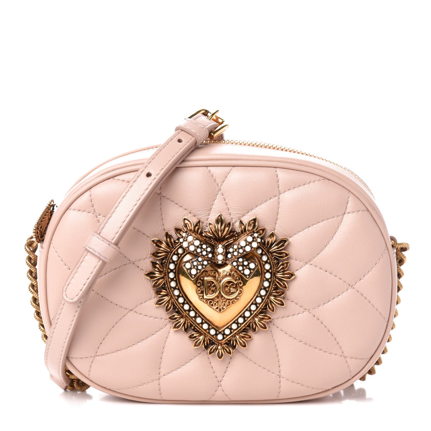 Calfskin Devotion Crossbody Bag Pale Pink