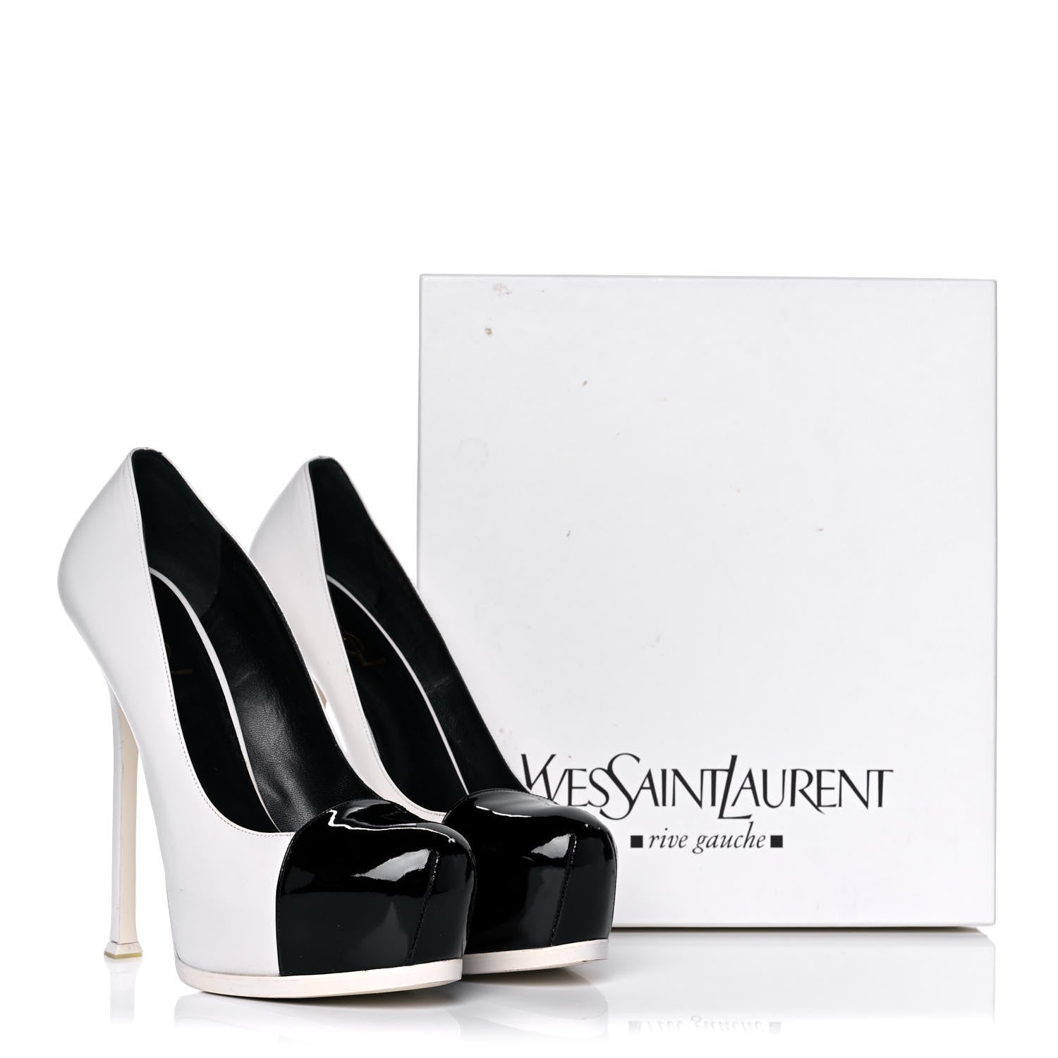 Saint Laurent Calfskin Vitello Vernice Tribtoo 105 Pumps 41 Porcellana Black 12 of 12