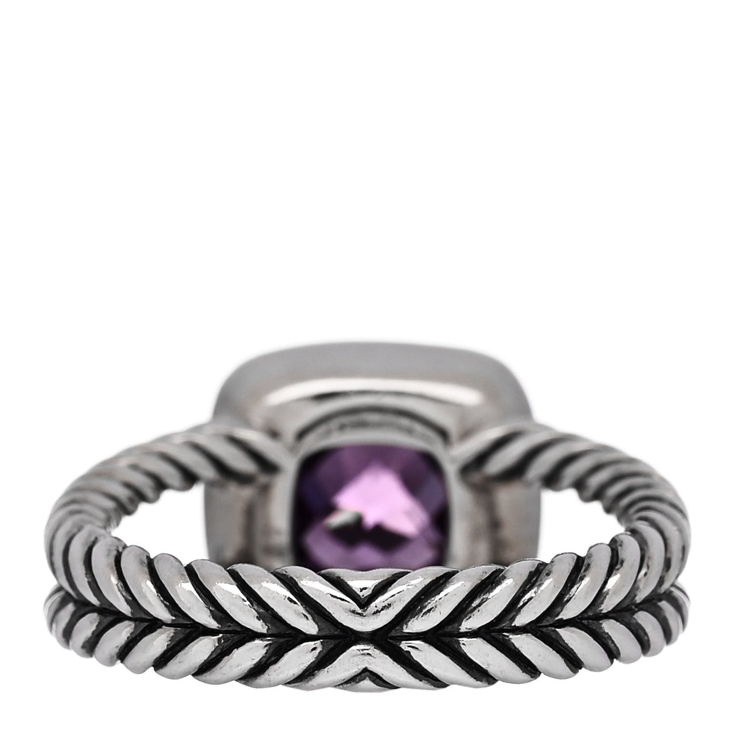 Sterling Silver Diamond Amethyst 7mm Petite Albion Ring 54 7
