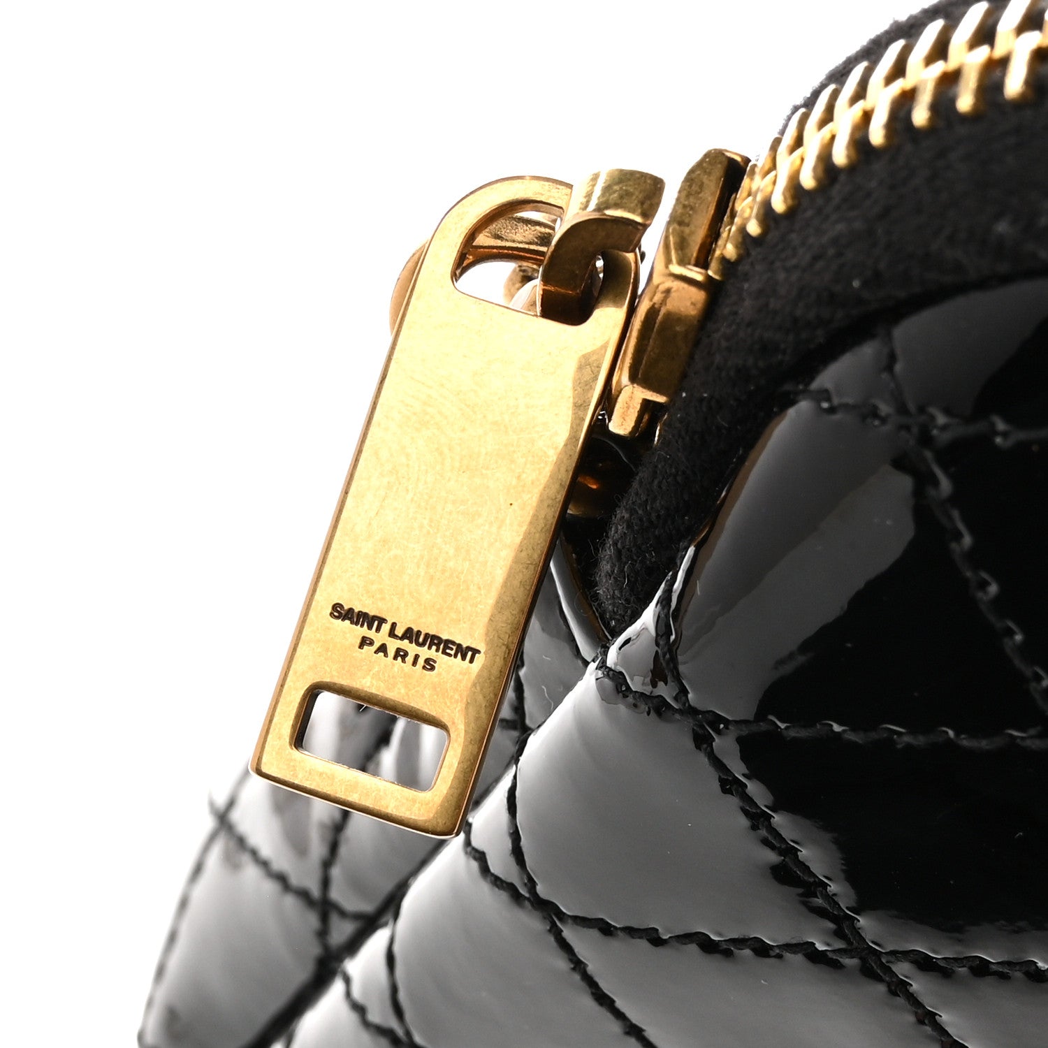 Saint Laurent Patent Quilted Gaby Zipped Pouch Black 11 of 14