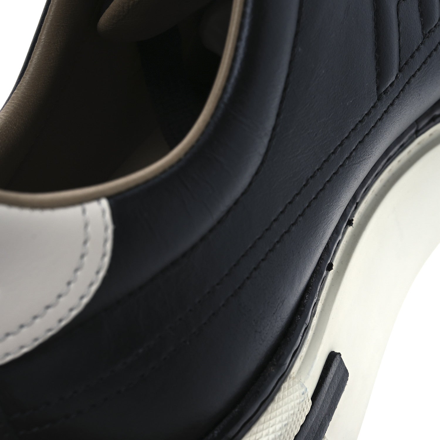 Hermes Calfskin Womens Polo Sneakers 39 Black White 11 of 12