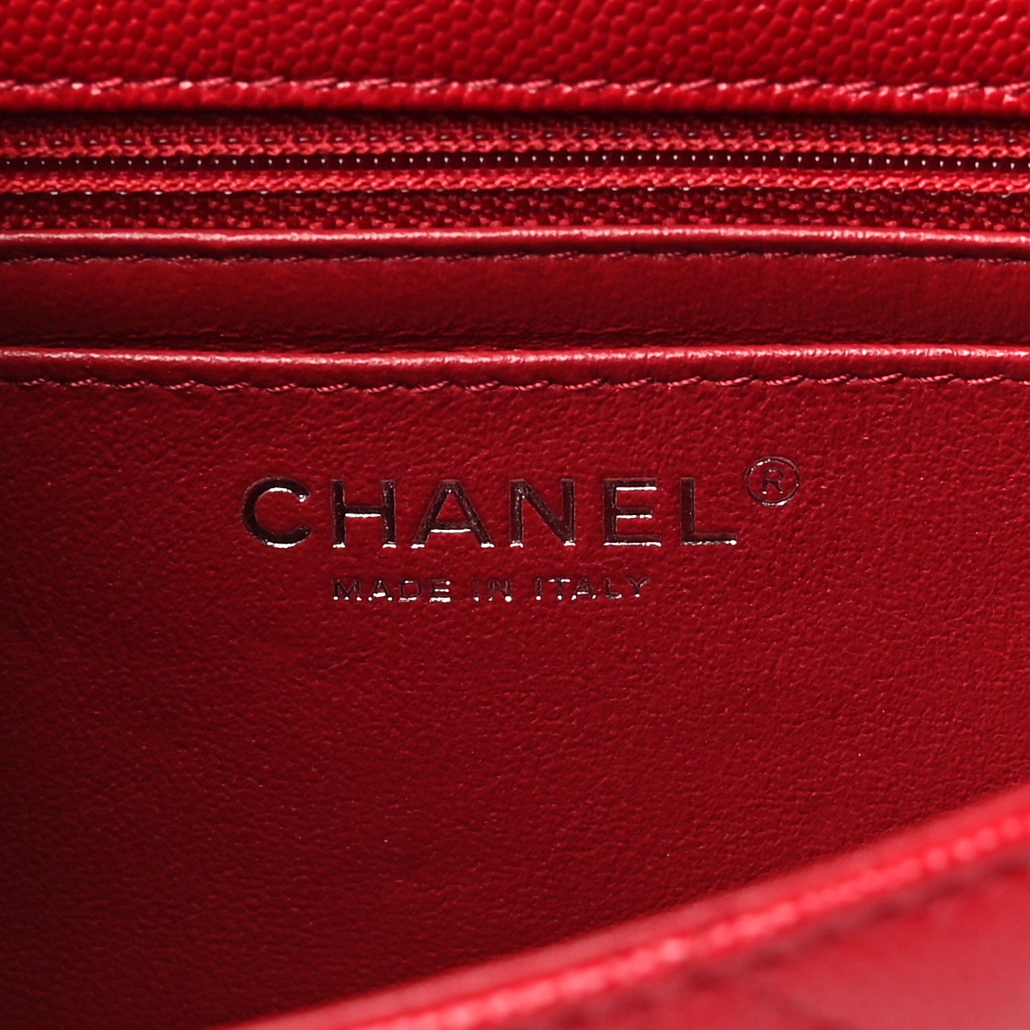 Chanel Caviar Quilted Mini Rectangular Flap Red 6 of 10