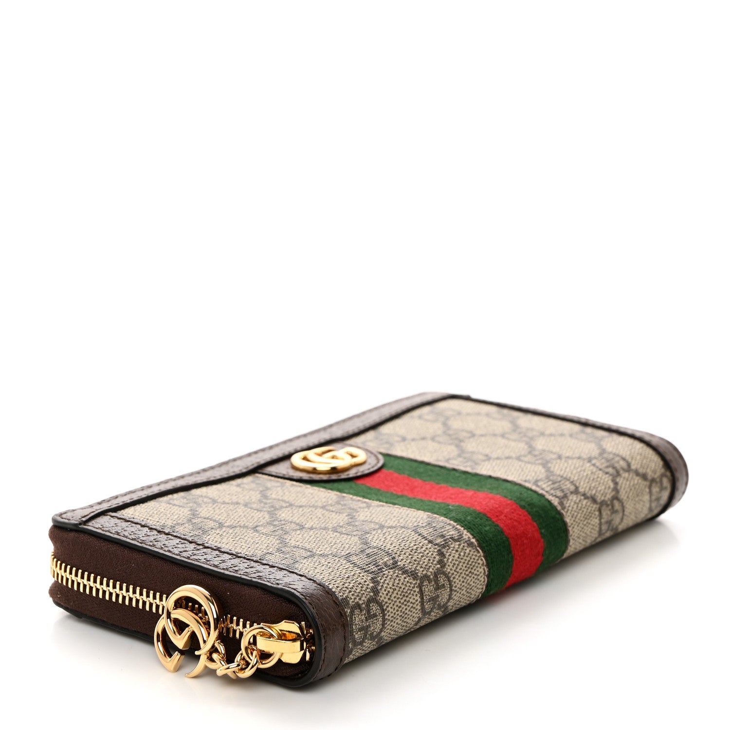 Gucci GG Supreme Monogram Web Ophidia Zip Around Wallet Brown 4 of 8