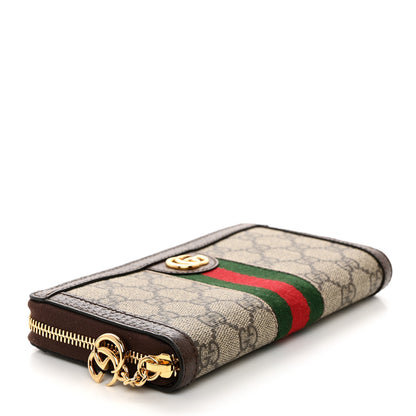 Gucci GG Supreme Monogram Web Ophidia Zip Around Wallet Brown 4 of 8