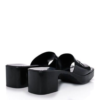 Gucci Rubber Gucci Logo Womens Platform 20/60mm Slide Sandals 39 Black 4 of 8