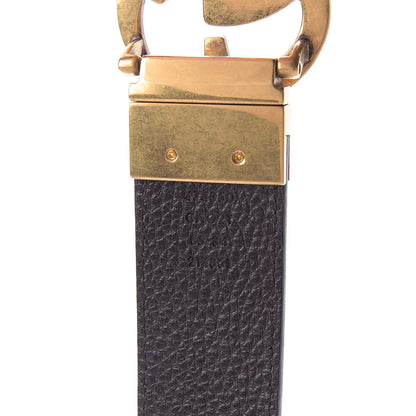 Gucci Calfskin Double G Reversible 37mm Belt 85 34 Black Cocoa 3 of 5